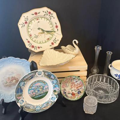 Vintage Lot Of Plates, Bowls, Decor