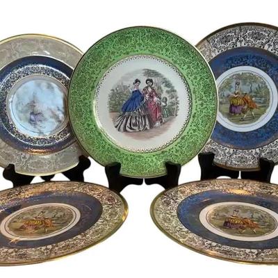 4- 24k  Gold Trim Royal Bavarian Plates &1 23K Gold imperial Salem Co.