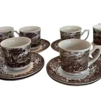 16 Piece J&G Meakin Royal Staffordshire Coffee Mugs And Saucers (Stratford Stage)