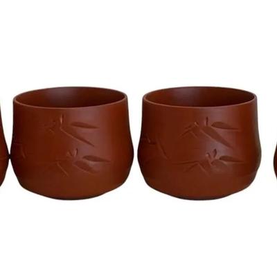 6 Japanese Tokoname Ware Ceramic Teacup