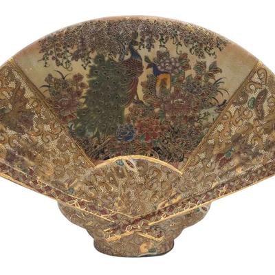 Vintage Satsuma Ceramic Fan