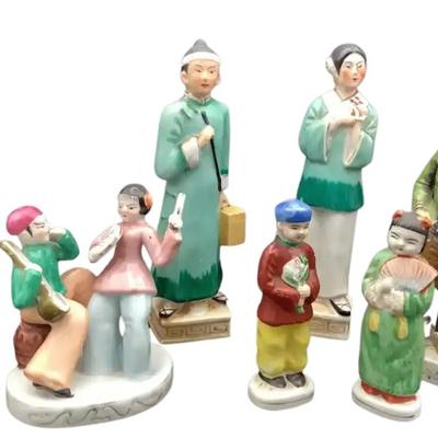 Set Of Six Occupied Japan Porcelain Figurines 