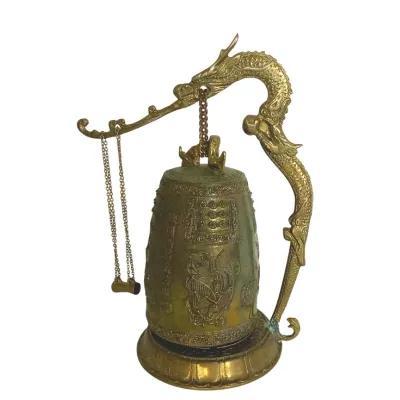 Vintage Bronze / Brass Chinese Temple Dragon Gong 12" High