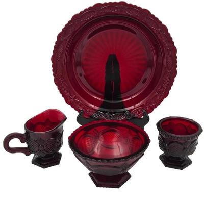 Vintage Avon Cape Cod Ruby Red 1876 Serving Accessories 