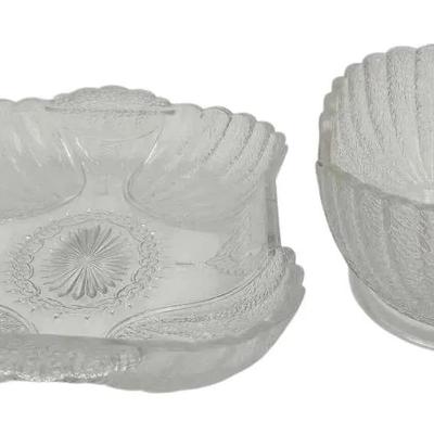 Duncan & Sons Early American Pressed Glass Shell & Tassel Pieces