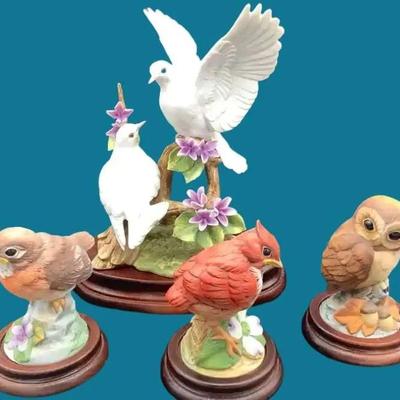 Four Bird Figurines By Andrea