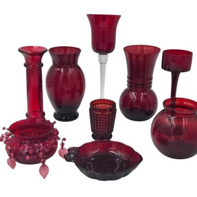 Ruby Red Glassware Collection 