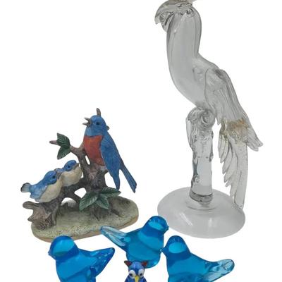 Glass & Ceramic Bird Figurines 