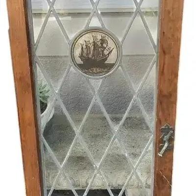 Leaded Glass Window Frame - Due to size this Item will be handed by a 3rd party shipper