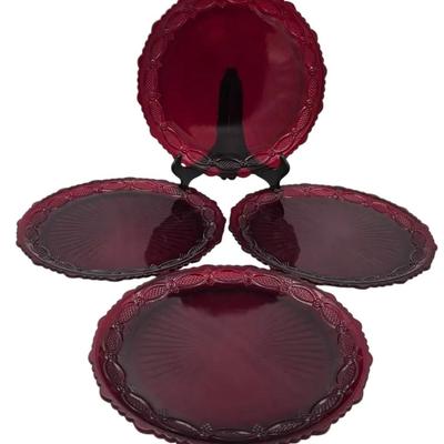Avon Ruby Red Cape Code  Dinner Plates - 10.5"