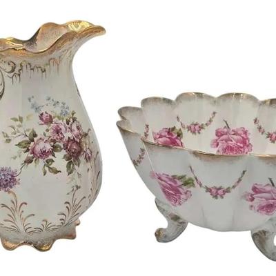 Gilded Bowl & Pitcher