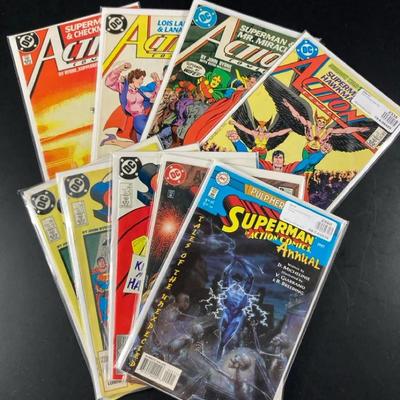 Comics Featuring Superman (9 DC comic books) (80s and 90s)