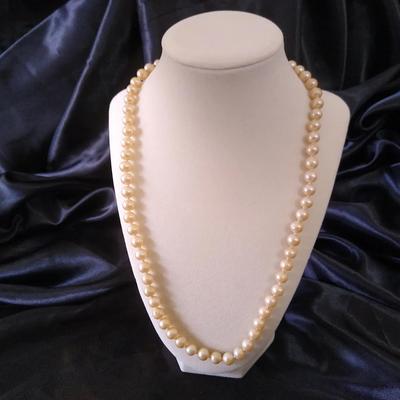 Vintage faux pearls with 14k gold clasp