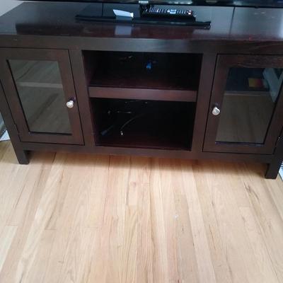 Dark wood tv stand