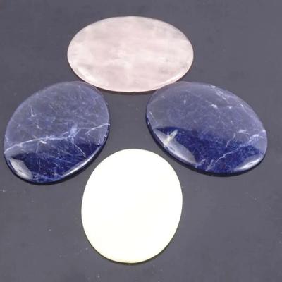 3 Natural Oval Cabochons – Sodalite, Mother of Pearl & Rose Quartz, ~135–165 ctw (est.)