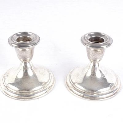 Alvin Sterling Silver Candle Stick Holders – Pair