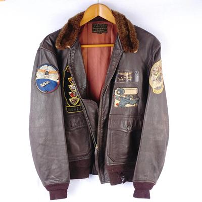 Authentic WWII US Navy M-422A Flight Jacket - H. & L. Block Contract NXs-5134 -Orig Squadron Patches