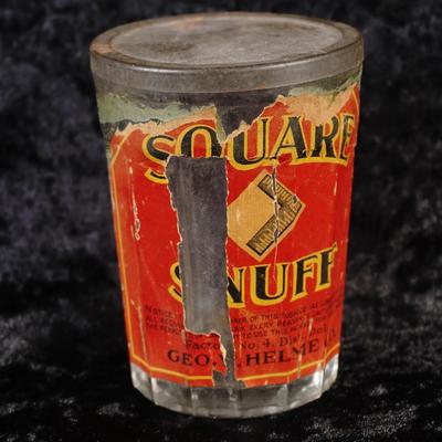 Vintage George W. Helme Co. Snuff Jar - Original Label & Metal Lid - Helmetta, NJ Tobacciana