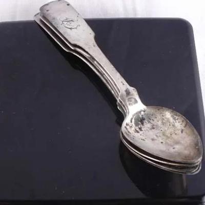 Lot of 4 Providence RI Coin Silver Dessert Spoons by J. Gorham & Son, c.1841–1850 (87.3g)