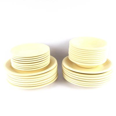 31pc Gibson Home Festival Yellow Dinner Set - Made in China Stoneware - Service for 8+