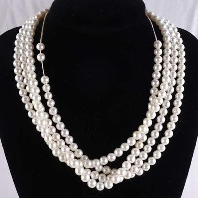 Vintage Faux Pearl Necklace & Bracelet Set | Made in Japan Tag, (44.9g)