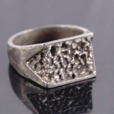 Vintage Sterling Silver Signet Ring Size 9.5 (7.4g)