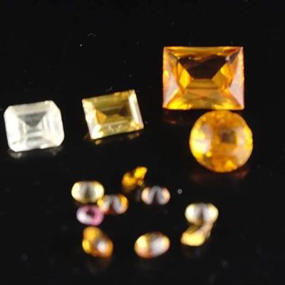 Loose Natural Gemstone Lot – Yellow Citrine & Amethyst – Mixed Cuts & Sizes, ~13.0 ctw (est.)