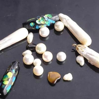 Baroque Pearl & Mother of Pearl Lot – Drilled/Undrilled, Pendants & Beads (13.9g)