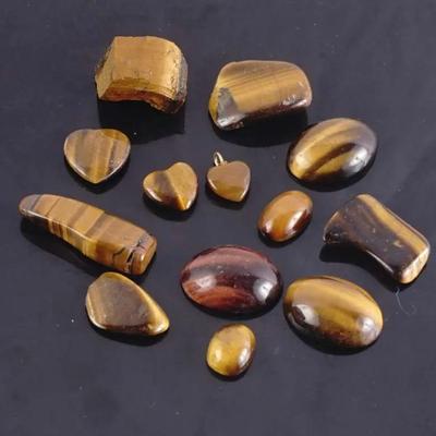 Loose Tiger's Eye Stones for Jewelry Making - 19.2g Polished Collection