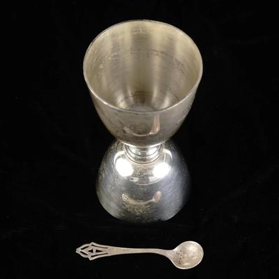 Sterling Silver Measuring Cup Barware & Salt Spoon