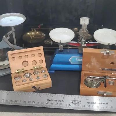 Vintage Jewelry Scale Collection - Hamilton, Tasco & Made In India Brass Scale in Case