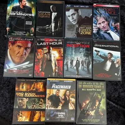 DVD & Blu-ray Action Thriller Movie Lot – Pacino, Eastwood, Damon (11 Titles)
