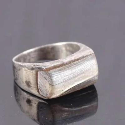 Vintage Milor Hypersthene Sterling Silver Signet Ring Size 6.5 (5.8g)