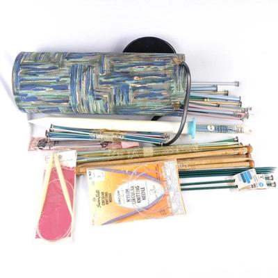 Vintage Large Lot (85+) Knitting Needles - Multiple Sizes & Materials - With Carrying Case