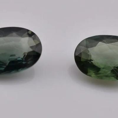 0.9 TCW Natural Oval Green Sapphires