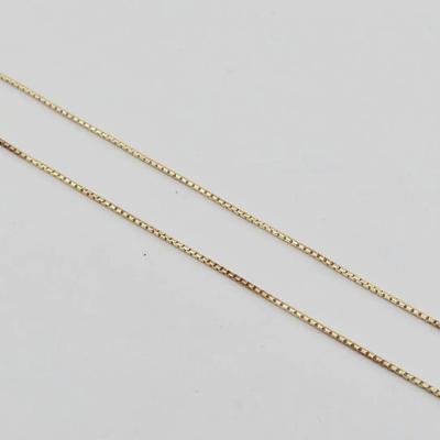 Gold Vermeil Sterling Silver Box Link Chain Necklace 