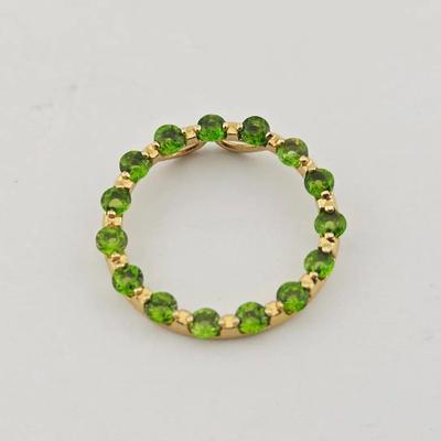 14k Gold Chrome Diopside Wreath Pendant 