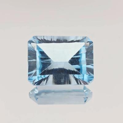 9.7ct Natural Emerald Concave Cut Sky Blue Topaz