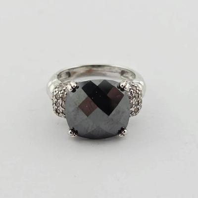 Sterling Silver Checkered Hemalite Ring