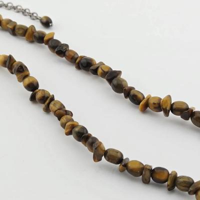 Tiger's Eye Beaded Sterling Silver Necklace 