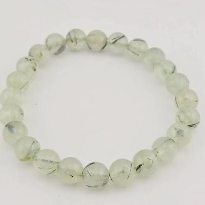 Natural Prehnite Beaded Stretch Bracelet 