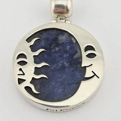 Sterling Silver Sodalite Moon And Sun Pendant