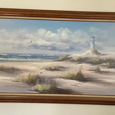 Ocean Beach Landscape Oil Painting 