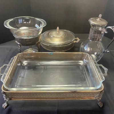 Vintage PYREX, Anchor Hocking & Silverplate Serving Accessories 