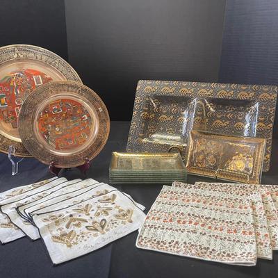 MCM Georges Briard Pieces, Laton Plateado Plates