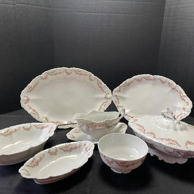 8 Matching Serving Pieces , “Made In Hapsburg China, Austria”