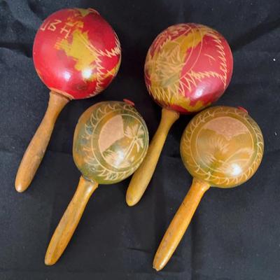 Hand Made / Hand Carved Cuban Maracas 