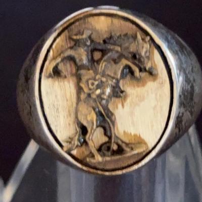 Frederic Remington Men’s Sterling Silver And Bronze Ring