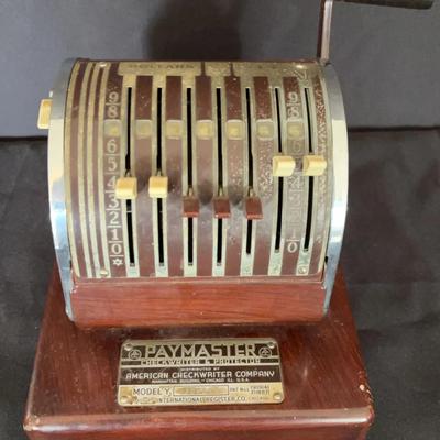 Vintage Paymaster Checkwriter Model Y 304153