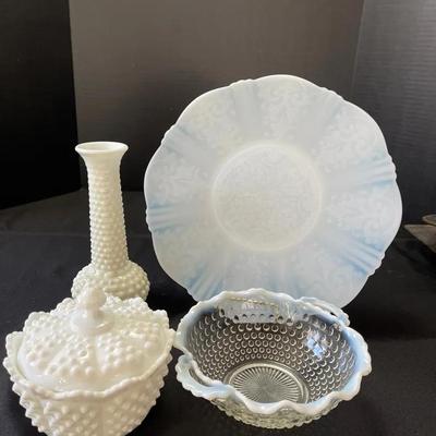 Milk Glass, Depression And MCM Pieces 